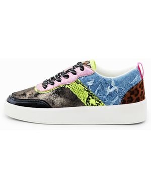 Desigual Patchwork Trainers - Blue