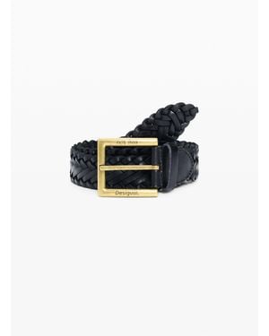 Desigual Braided Leather Belt Masha Popova, Cow Leather - Blue