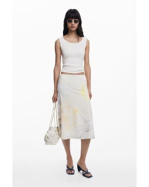Desigual Midirock Mit Gummibund - Weiß