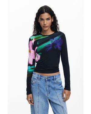Desigual Fine Floral Sweater - Blue