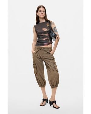 Desigual Jogger Trousers Pockets 100% Cotton, Cotton - Brown