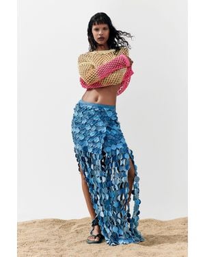 Desigual Denim Pareo Patch, Cotton - Blue