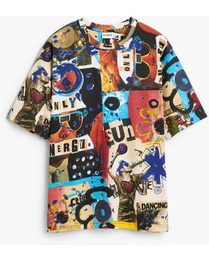 Desigual Printed Short Sleeve T-Shirt, Cotton - White