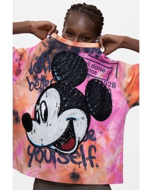 Desigual Mickey Oversize T-Shirt, Cotton - Multicolor