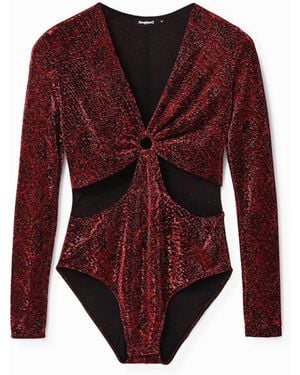 Desigual Shiny Cut-Out Body - Red