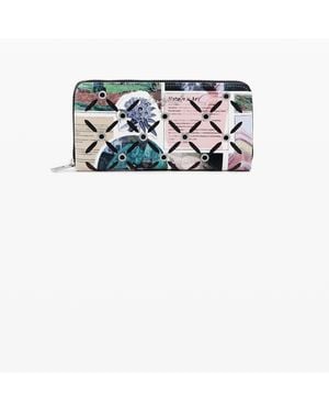 Desigual Large Cut-Out Collage Wallet - Blue