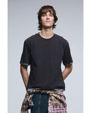 Desigual Short-Sleeve T-Shirt With Seam Details - Grey