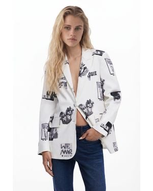 Desigual Collage Blazer, Cotton - White
