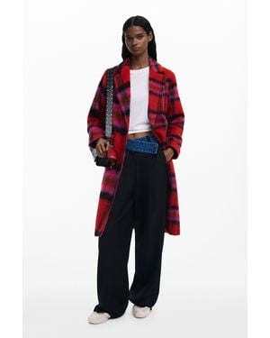 Desigual Tartan Coat - Red
