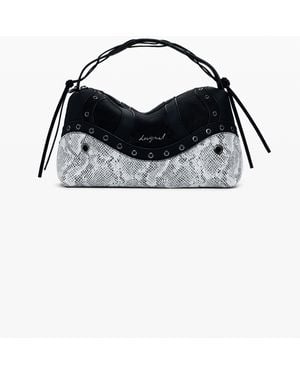 Desigual Medium Studded Snake Bag - Black