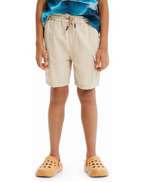 Desigual Cargo Pocket Bermuda Shorts - Natural