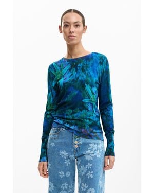 Desigual Fine Garden Flowers Jumper - Blue