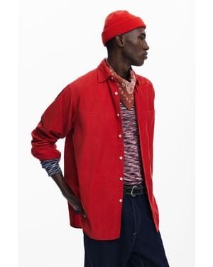 Desigual Shirt With Embroidery - Red