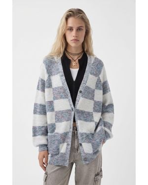 Desigual Combined Knit Cardigan - Blue