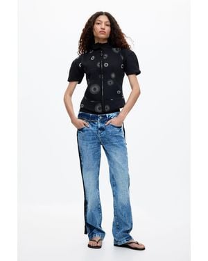 Desigual Ottolinger Zip T-Shirt, Cotton - Blue