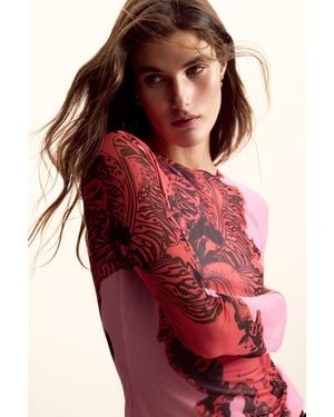 Desigual T-Shirt Designed By Mr. Christian Lacroix, Polyester - Red
