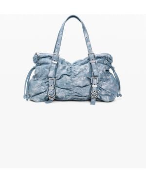 Desigual Ruched Denim Bag - Blue