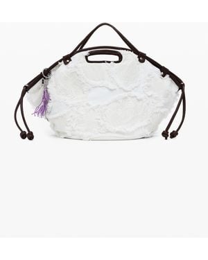 Desigual Embroidered Medium Bag, Cotton - Metallic