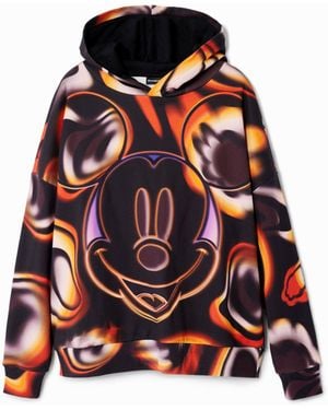 Desigual Oversize Mickey Mouse Hoodie - Red