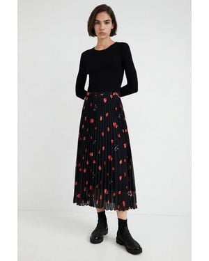 Desigual Two-Piece Slim Midi Dress - Black