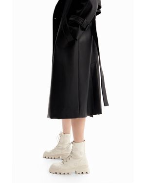 Desigual Embroidered Track-Sole Boots - Black