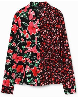 Desigual Floral Gathered Shirt, Viscose