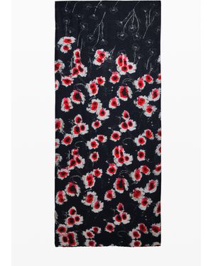 Desigual Foulard Amapolas, Poliester, Negro
