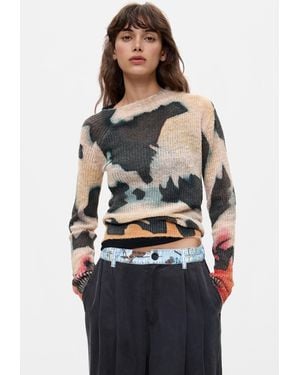 Desigual Tie-Dye Printed Jumper - Yellow
