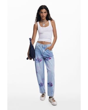 Desigual Balloon Collage Jeans - Blue