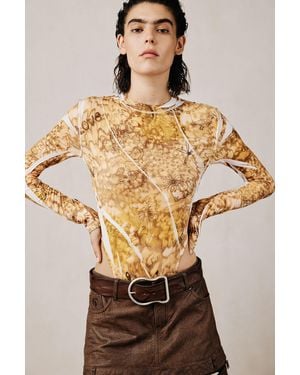 Desigual Studio Ripped Bodysuit - Natural