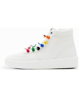 Desigual Lace High-Top Sneakers, Polyurethane - White