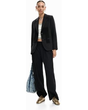 Desigual Long Pleated Trousers, Polyester - Black