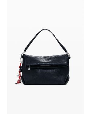 Desigual Medium Mickey Faux Leather Flap Bag, Polyurethane - Blue