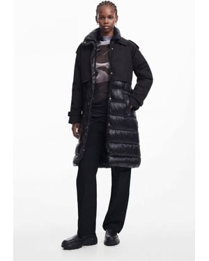 Desigual Combined Padded Coat - Black