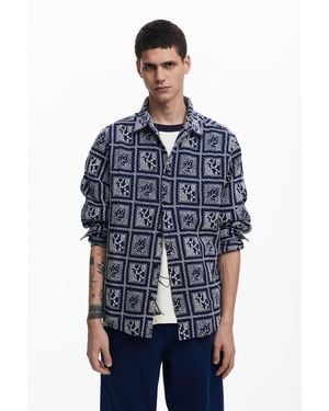 Desigual Langärmliges Karohemd - Blau