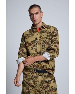 Desigual Dragon Print Shirt, Cotton - Green