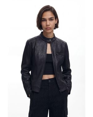 Desigual Regular Biker Jacket, Polyester - Blue