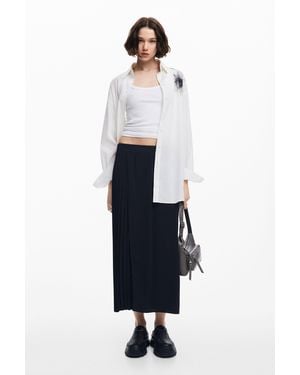 Desigual Pleated Midi Skirt - White