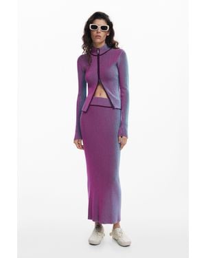 Desigual Vertical Striped Skirt - Purple