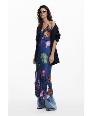 Desigual Floral Midi Dress - Blue