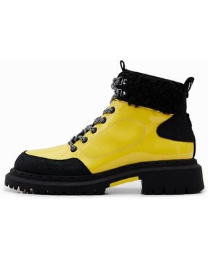 Desigual Bota Trekking Cordones, Amarillo