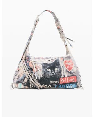 Desigual Large Printed Bag, Cotton - White