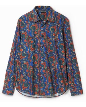 Desigual Arty Embroidered Shirt - Blue
