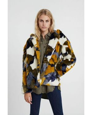 Desigual Short Plush Jacket - Black