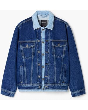 Desigual Patchwork Denim Jacket, Cotton - Blue