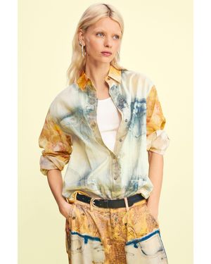 Desigual Hybrid Denim Shirt, Cotton - Yellow