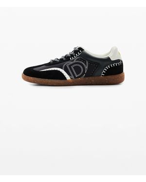 Desigual Retro Split Leather Sneakers - Black