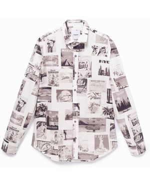 Desigual Camisa Orgánica Con Postales - Blanco