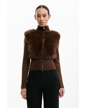 Desigual Chocolate Knit Jacket - Green