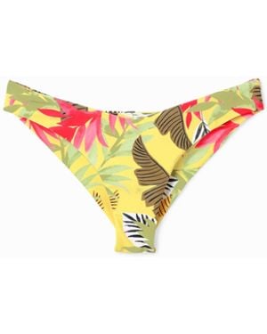 Desigual Tropisches Bikinihöschen, Gelb - Blau